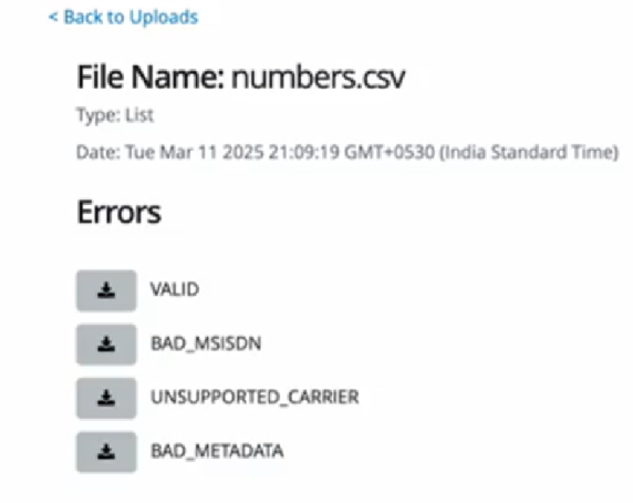 list error files